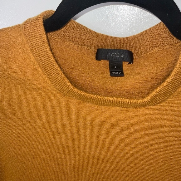 J. Crew Cognac Tan Wool Crew Neck Sweater w. 3/4 Sleeves | Size S - Picture 2 of 8